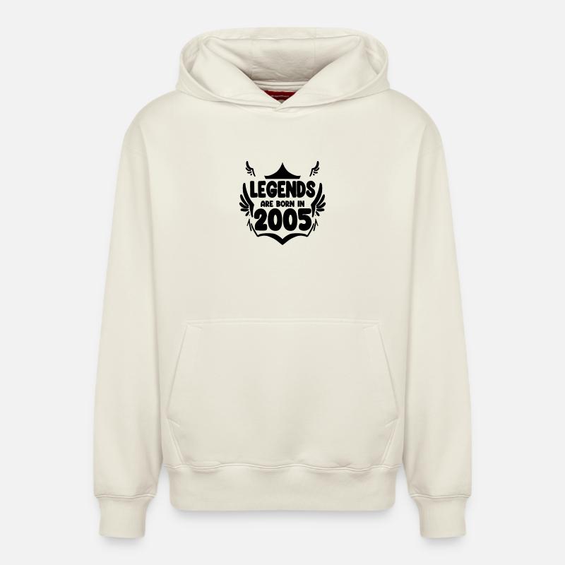 2005 - Sweat à capuche unisexe décontracté en coton biologique – de SPREAD - blanc cassé