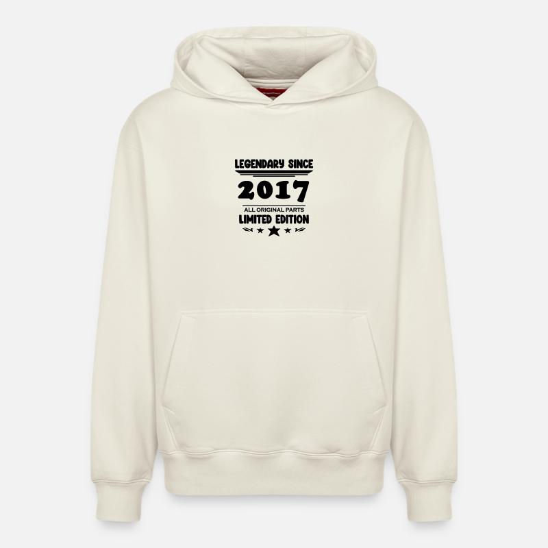 2017 - Année 2017 - Année 2017 - Sweat à capuche unisexe décontracté en coton biologique – de SPREAD - blanc cassé