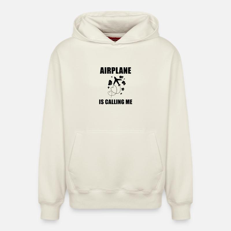 Avions Avion - Sweat à capuche unisexe décontracté en coton biologique – de SPREAD - blanc cassé