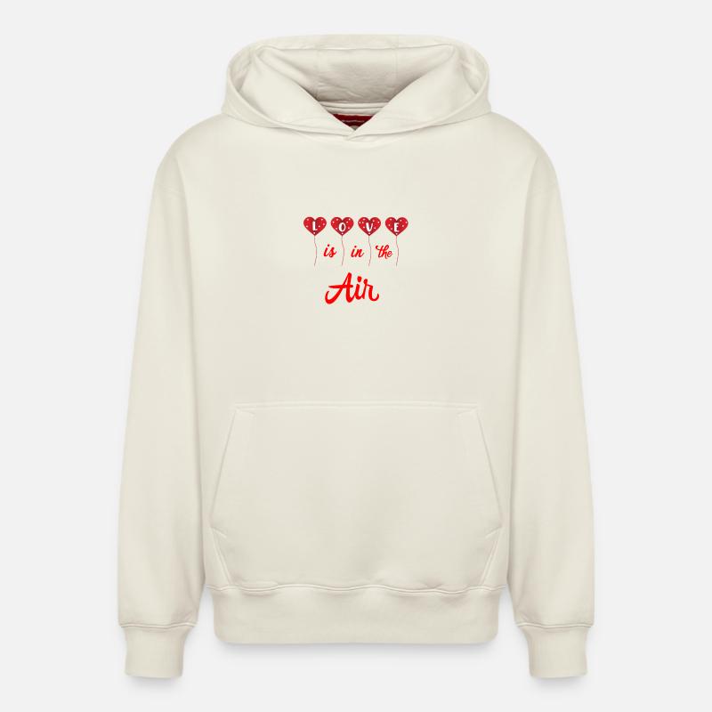 Saint-Valentin, Saint-Valentin, Saint-Valentin - Sweat à capuche unisexe décontracté en coton biologique – de SPREAD - blanc cassé