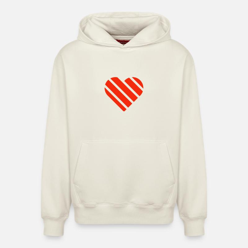 Saint-Valentin, Saint-Valentin, Saint-Valentin - Sweat à capuche unisexe décontracté en coton biologique – de SPREAD - blanc cassé