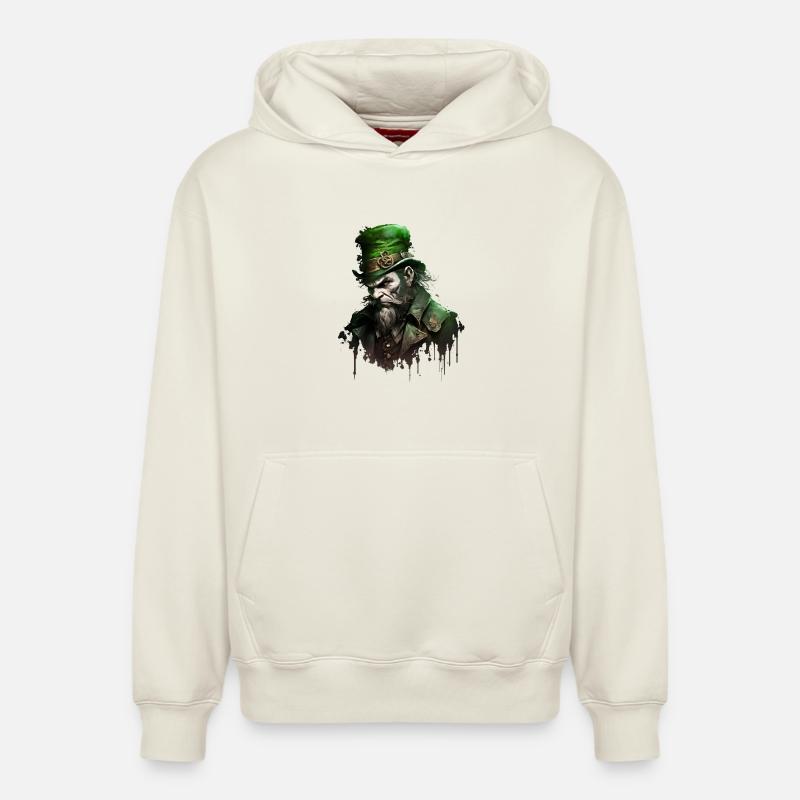 Leprechaun mort-vivant avec chapeau - Sweat à capuche unisexe décontracté en coton biologique – de SPREAD - blanc cassé