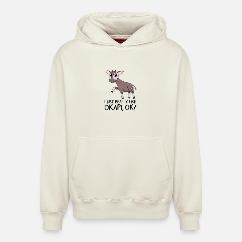 Okapi - Sweat à capuche unisexe décontracté en coton biologique – de SPREAD - blanc cassé