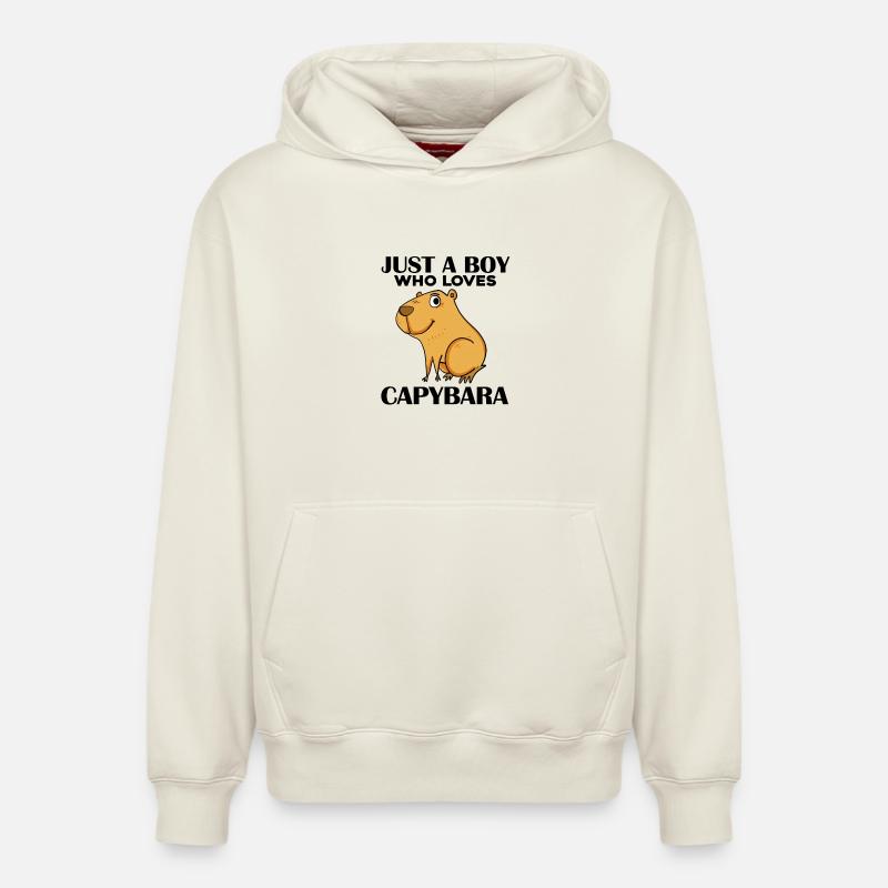 Capybara Junge - Relaxed Unisex Organic Hoodie – von SPREAD - Naturweiß