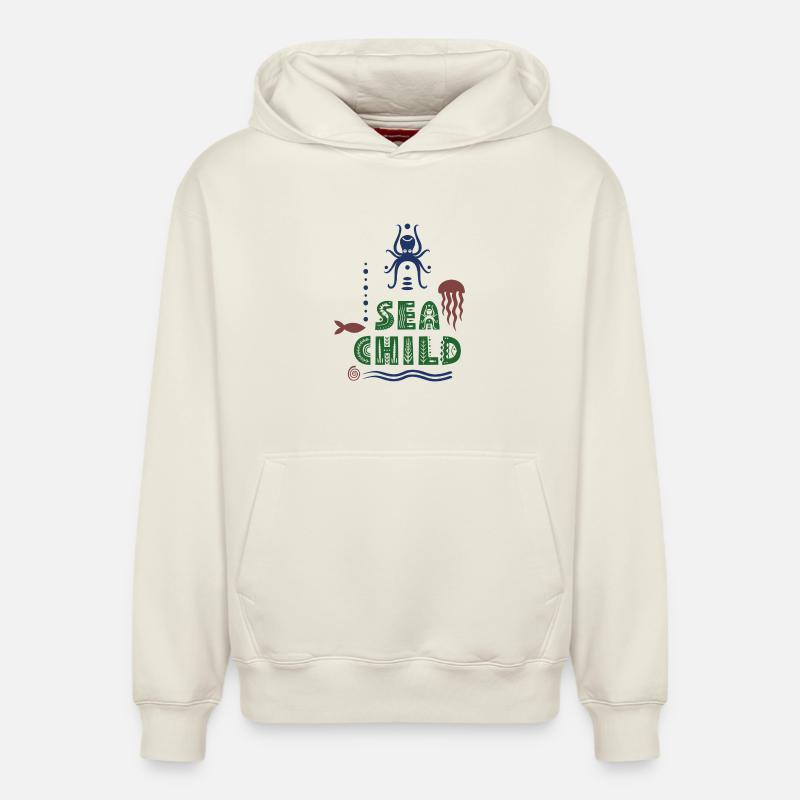Design pour les plongeurs - Sweat à capuche unisexe décontracté en coton biologique – de SPREAD - blanc cassé