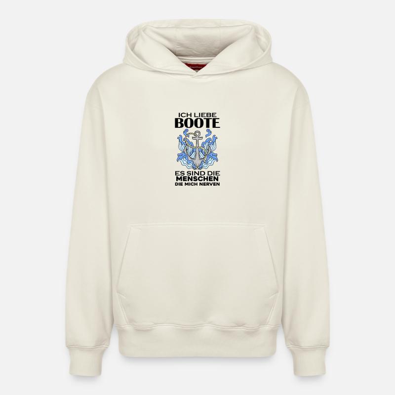 Boote Motorboot Boot - Relaxed Unisex Organic Hoodie – von SPREAD - Naturweiß