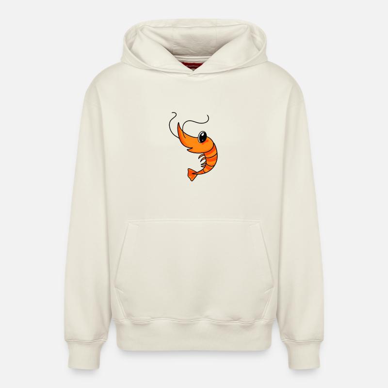Crevettes - Sweat à capuche unisexe décontracté en coton biologique – de SPREAD - blanc cassé