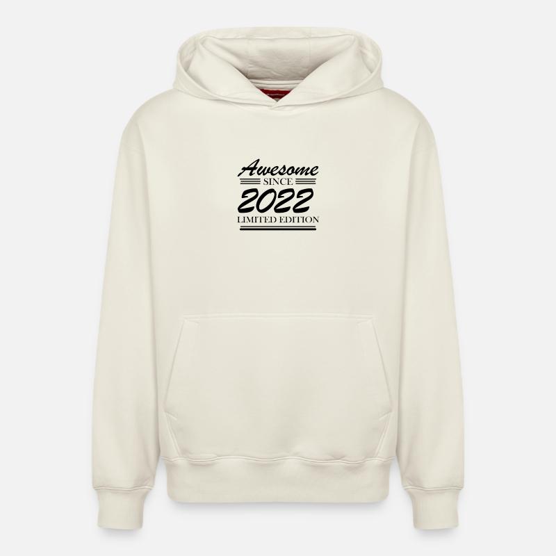 2022 - Sweat à capuche unisexe décontracté en coton biologique – de SPREAD - blanc cassé