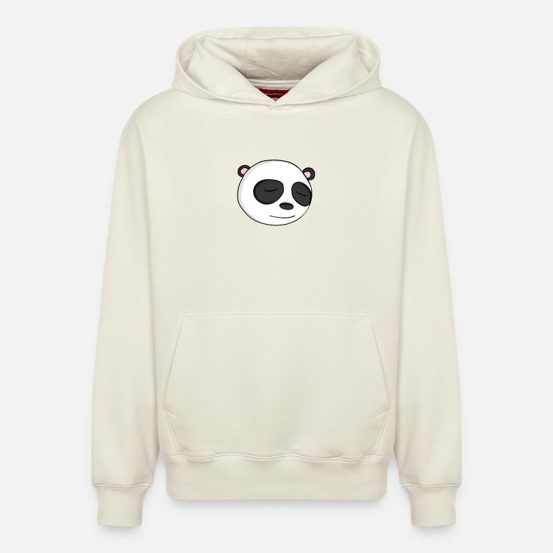 Tête de panda - Sweat à capuche unisexe décontracté en coton biologique – de SPREAD - blanc cassé