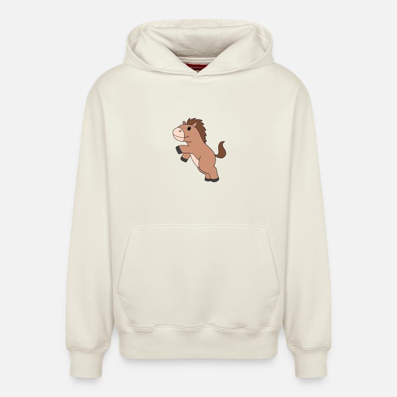 Cheval mignon - Sweat à capuche unisexe décontracté en coton biologique – de SPREAD - blanc cassé