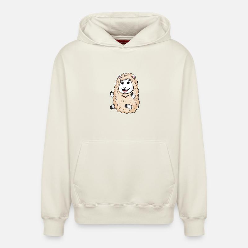 Mouton - Sweat à capuche unisexe décontracté en coton biologique – de SPREAD - blanc cassé
