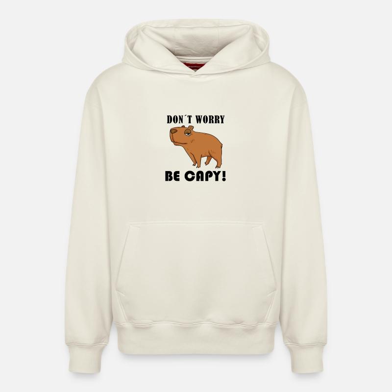 Capybara Capybara Cadeau - Sweat à capuche unisexe décontracté en coton biologique – de SPREAD - blanc cassé