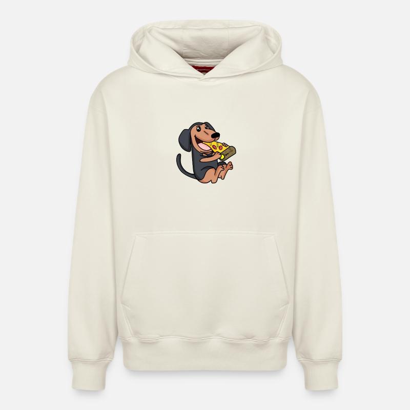 Pizza pour chien Coonhound - Sweat à capuche unisexe décontracté en coton biologique – de SPREAD - blanc cassé