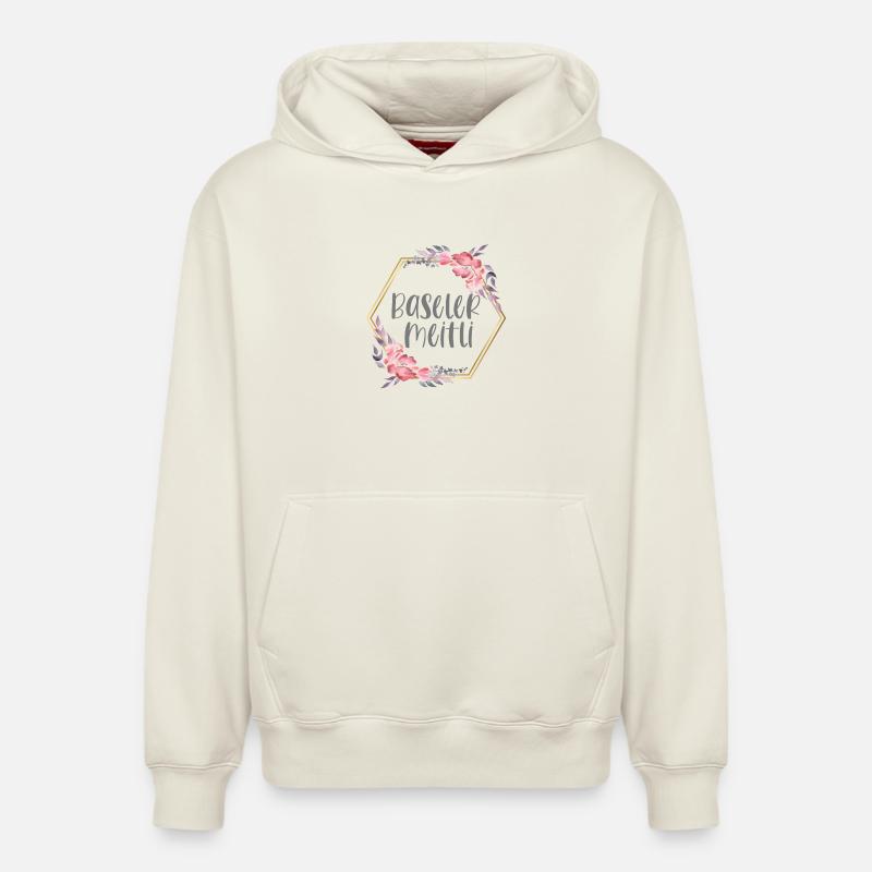 Schweiz Basel Mädchen Heimat Geschenk - Relaxed Unisex Organic Hoodie – von SPREAD - Naturweiß