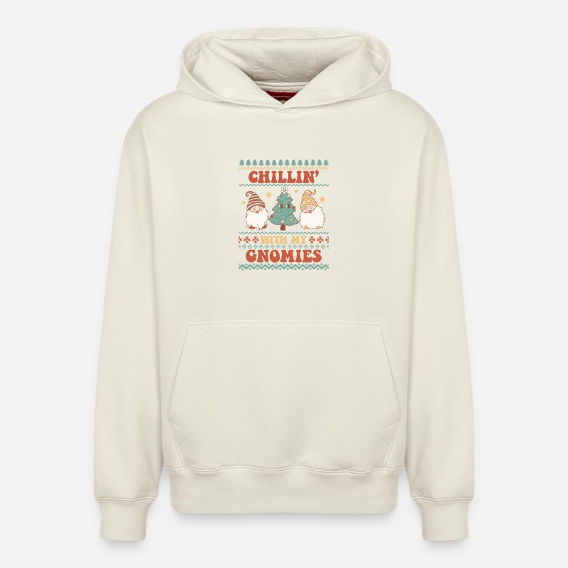 Pull de Noël moche - Sweat à capuche unisexe décontracté en coton biologique – de SPREAD - blanc cassé
