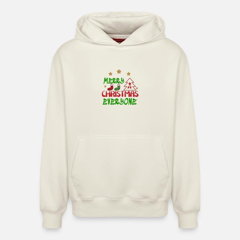 Noël Noël Noël No� - Sweat à capuche unisexe décontracté en coton biologique – de SPREAD - blanc cassé