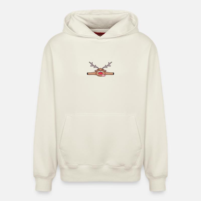 Chevreuil couché - Sweat à capuche unisexe décontracté en coton biologique – de SPREAD - blanc cassé