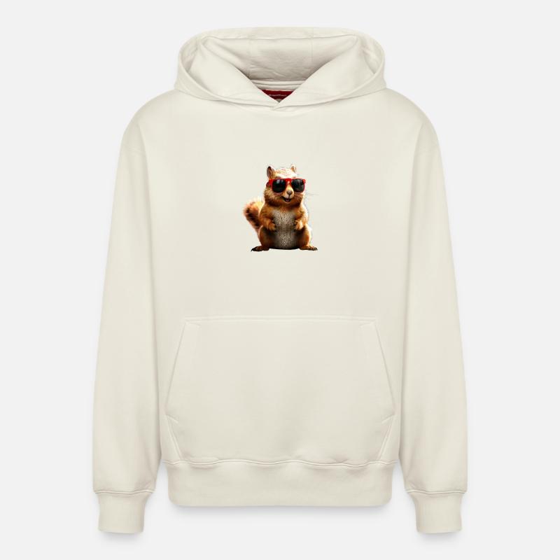 Eichhörnchen Sonnenbrille Ich Liebe Eichhörnchen - Relaxed Unisex Organic Hoodie – von SPREAD - Naturweiß