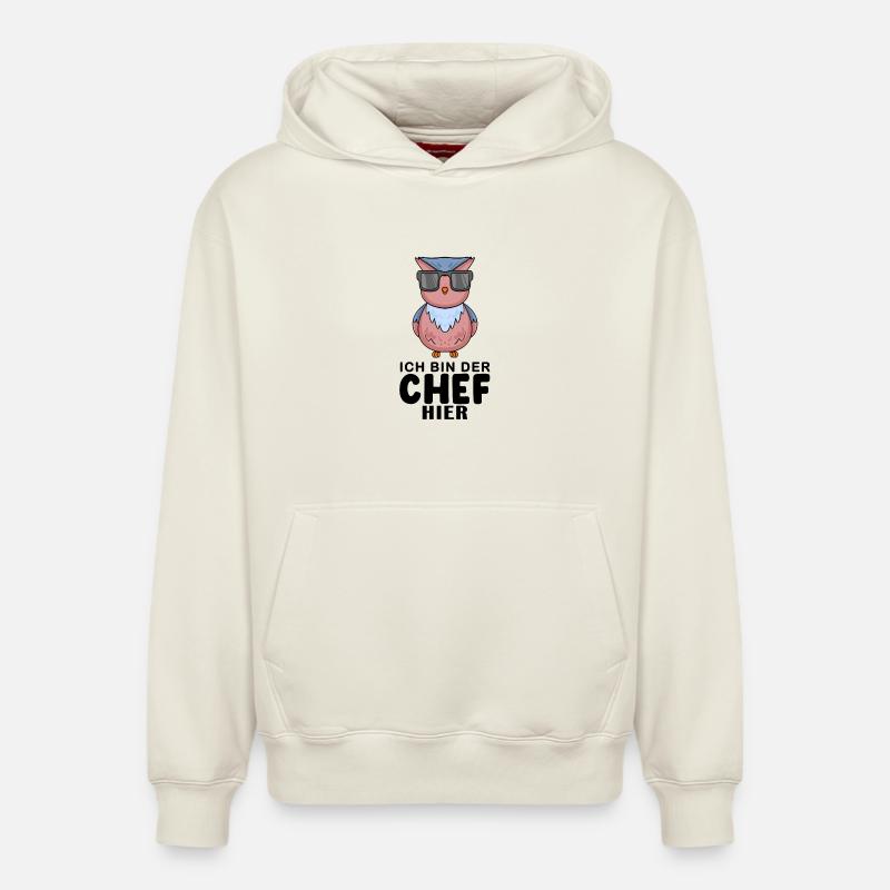 Eule - Relaxed Unisex Organic Hoodie – von SPREAD - Naturweiß