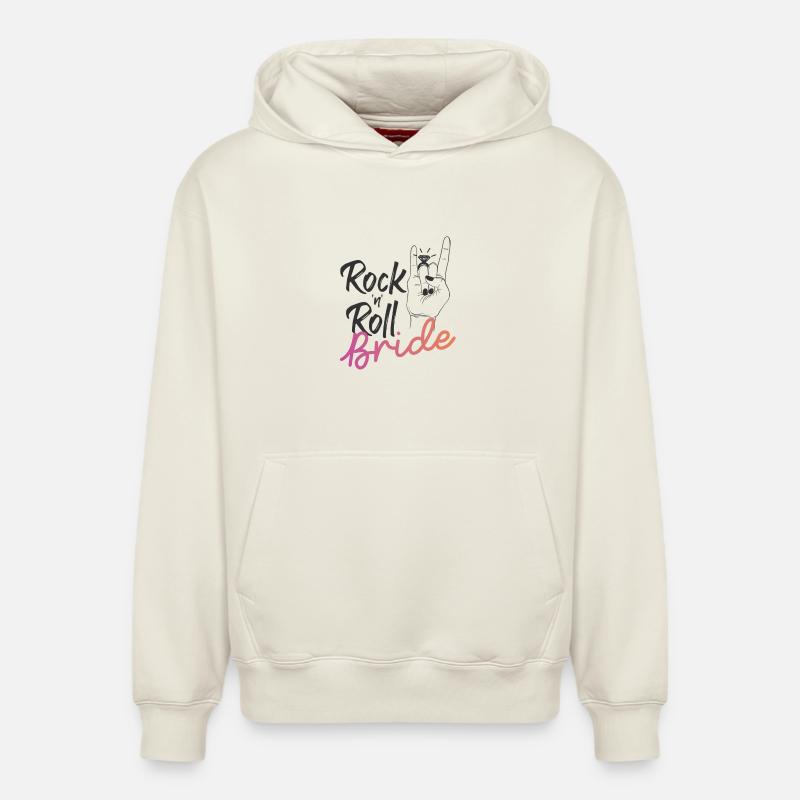Mariée Rock 'n' Roll - Sweat à capuche unisexe décontracté en coton biologique – de SPREAD - blanc cassé