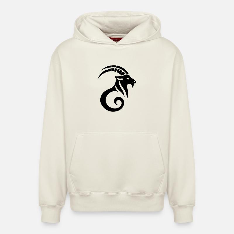 Steinbock 2 - Relaxed Unisex Organic Hoodie – von SPREAD - Naturweiß