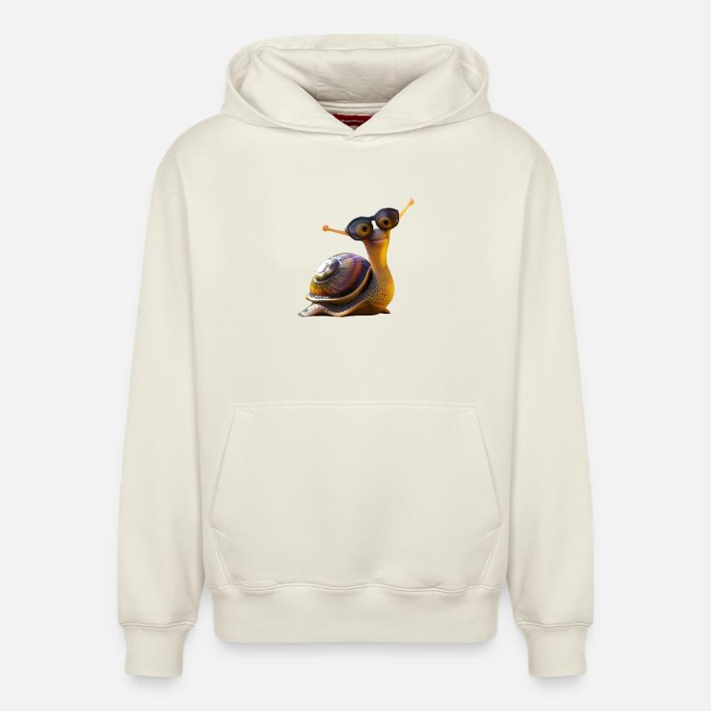 Escargots Vineyard Escargots coquille d’escargot - Sweat à capuche unisexe décontracté en coton biologique – de SPREAD - blanc cassé