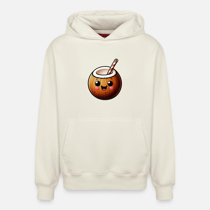 Noix de Noix de - Sweat à capuche unisexe décontracté en coton biologique – de SPREAD - blanc cassé