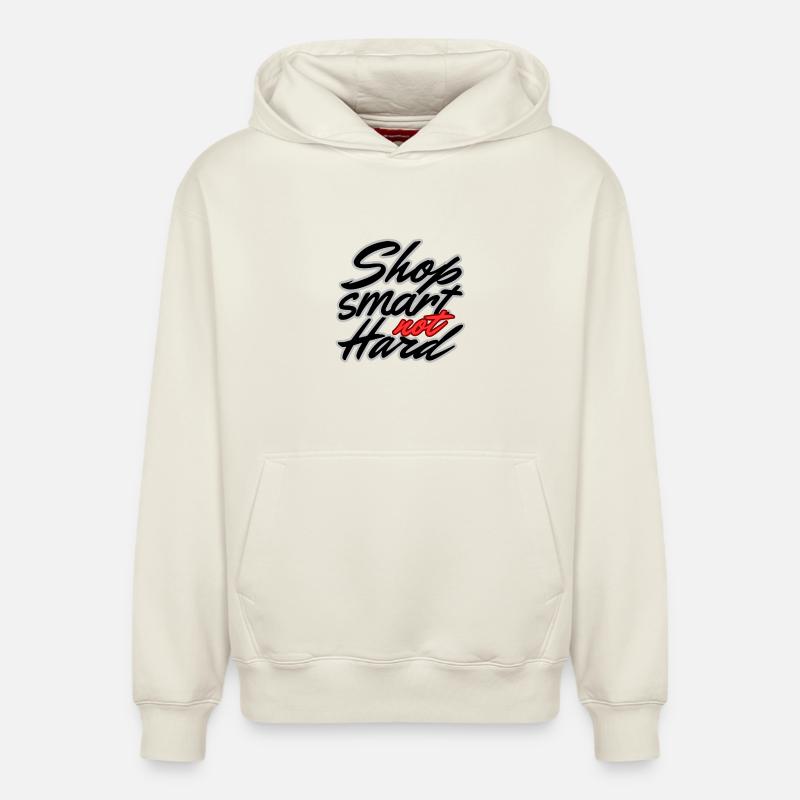 Shop smart not hard - Sweat à capuche unisexe décontracté en coton biologique – de SPREAD - blanc cassé