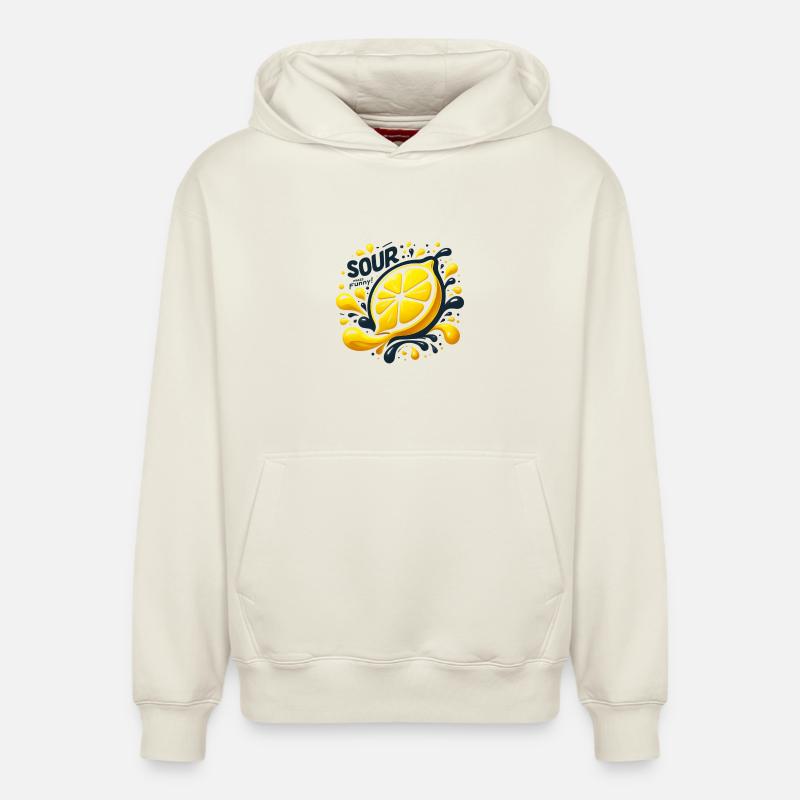 Zitrone Spritz-Splash - Relaxed Unisex Organic Hoodie – von SPREAD - Naturweiß