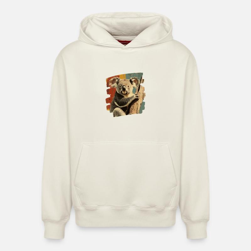 Ours Koala - Sweat à capuche unisexe décontracté en coton biologique – de SPREAD - blanc cassé