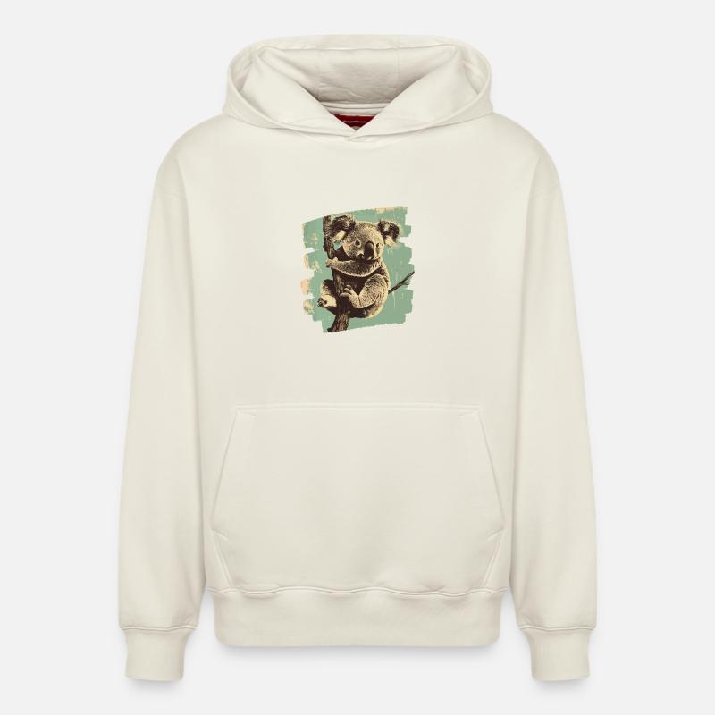 Koala - Sweat à capuche unisexe décontracté en coton biologique – de SPREAD - blanc cassé