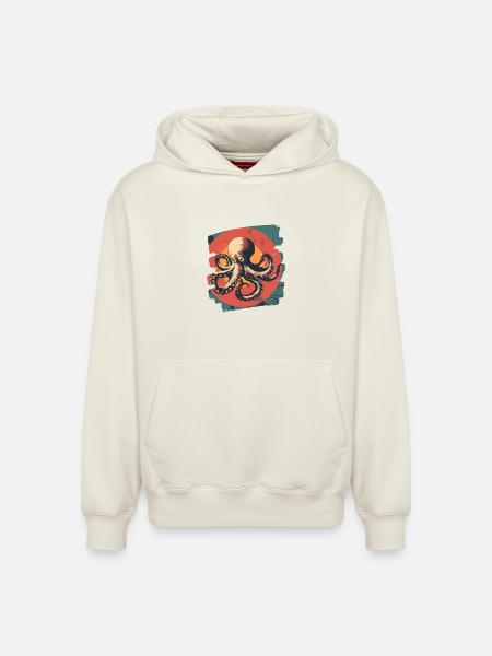 Octopus Octopus - Relaxed Unisex Organic Hoodie – by SPREAD - off white