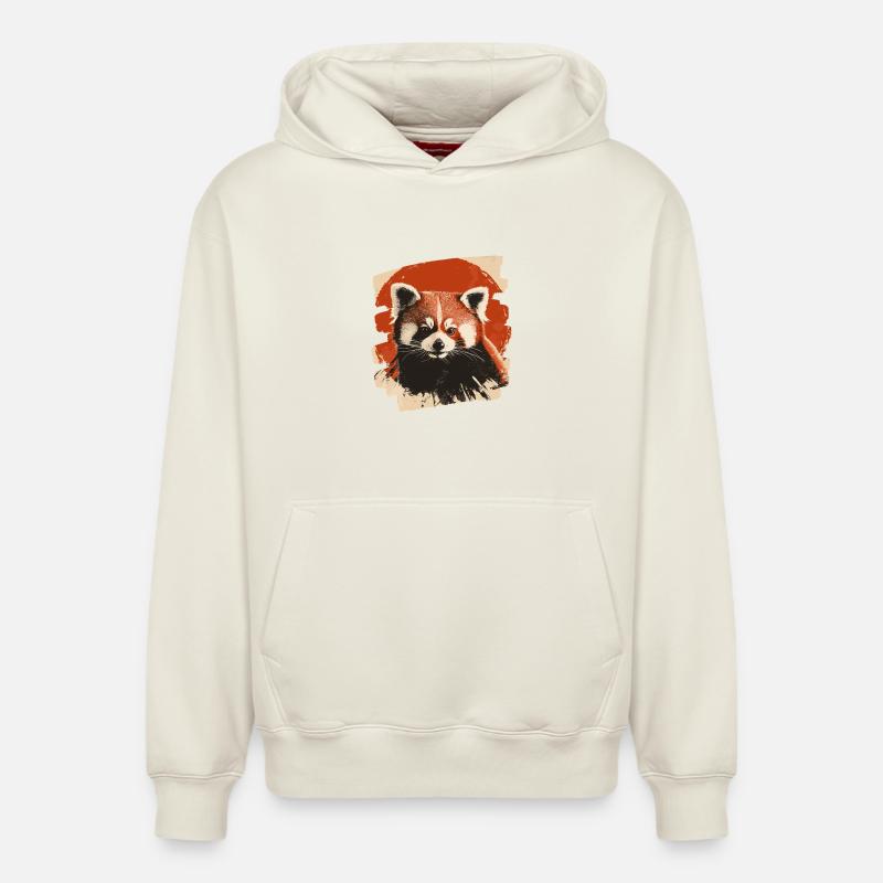 Petit panda - Sweat à capuche unisexe décontracté en coton biologique – de SPREAD - blanc cassé