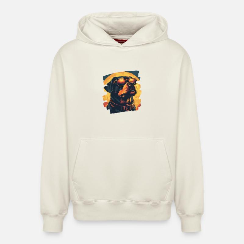 Rottweiler - Sweat à capuche unisexe décontracté en coton biologique – de SPREAD - blanc cassé