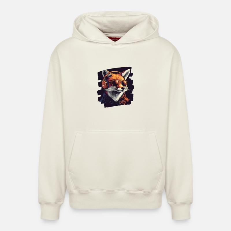 Fuchs - Relaxed Unisex Organic Hoodie – von SPREAD - Naturweiß