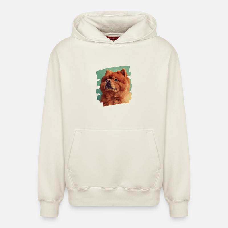 Chow Chow - Sweat à capuche unisexe décontracté en coton biologique – de SPREAD - blanc cassé
