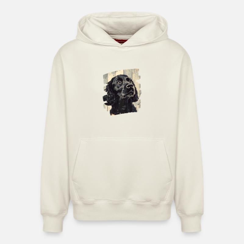 Cocker Spaniel - Sweat à capuche unisexe décontracté en coton biologique – de SPREAD - blanc cassé