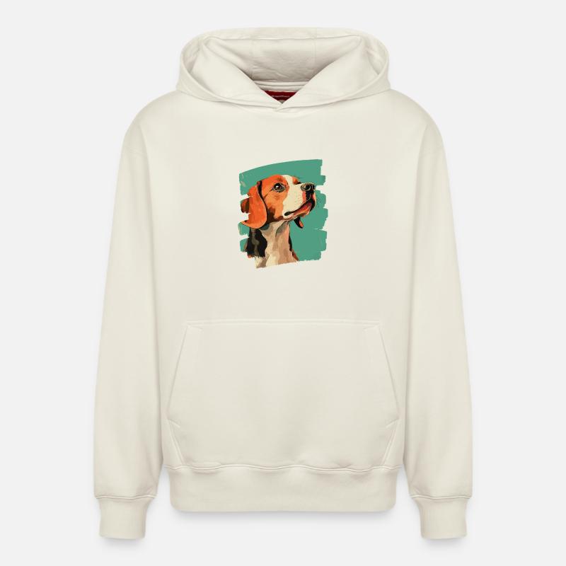 Beagle - Relaxed Unisex Organic Hoodie – von SPREAD - Naturweiß