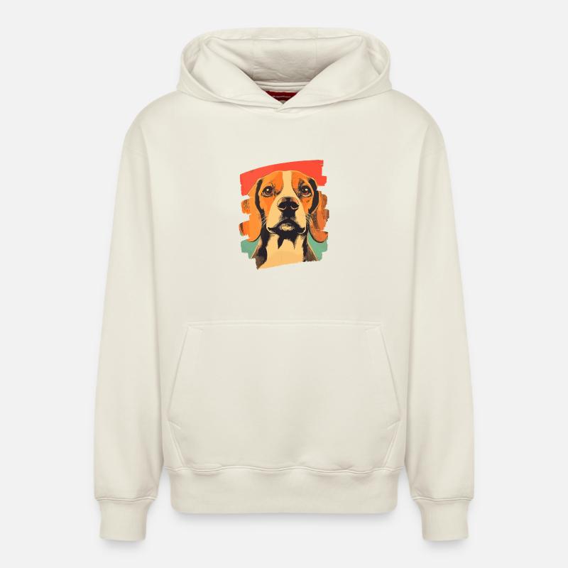 Beagle - Relaxed Unisex Organic Hoodie – von SPREAD - Naturweiß