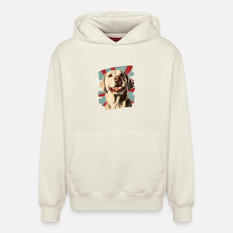 Labrador - Sweat à capuche unisexe décontracté en coton biologique – de SPREAD - blanc cassé