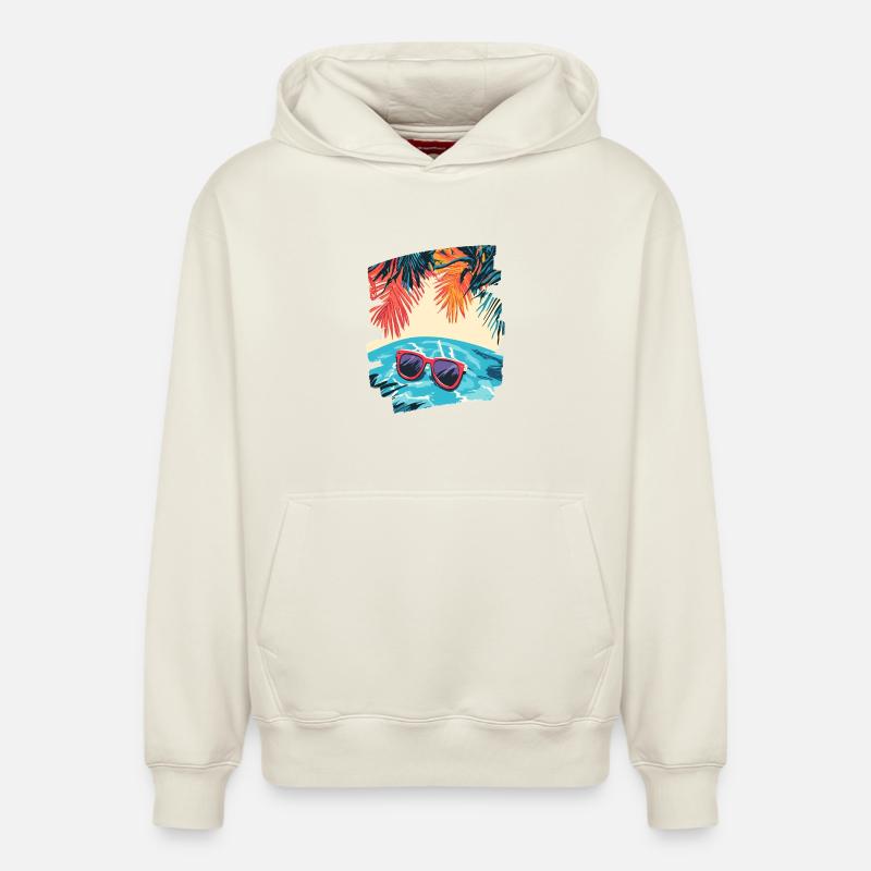 Lunettes d’été et d’été - Sweat à capuche unisexe décontracté en coton biologique – de SPREAD - blanc cassé