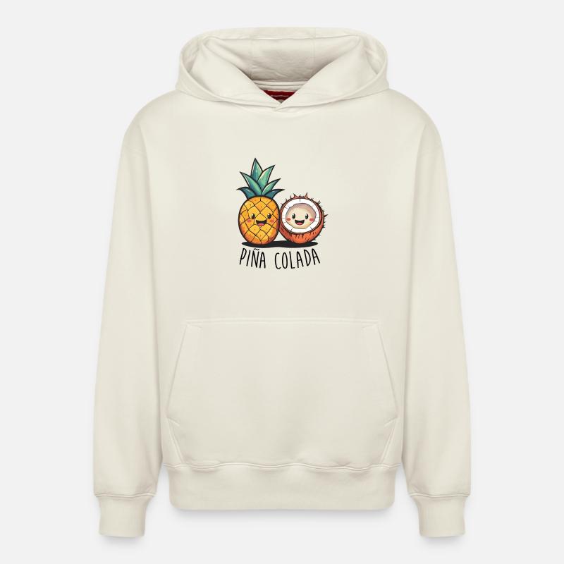 Amis de Pina Colada - Sweat à capuche unisexe décontracté en coton biologique – de SPREAD - blanc cassé