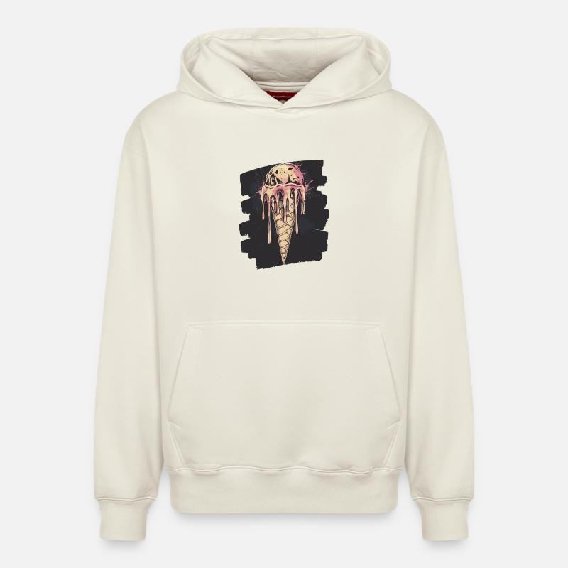 Eiscreme Eis - Relaxed Unisex Organic Hoodie – von SPREAD - Naturweiß