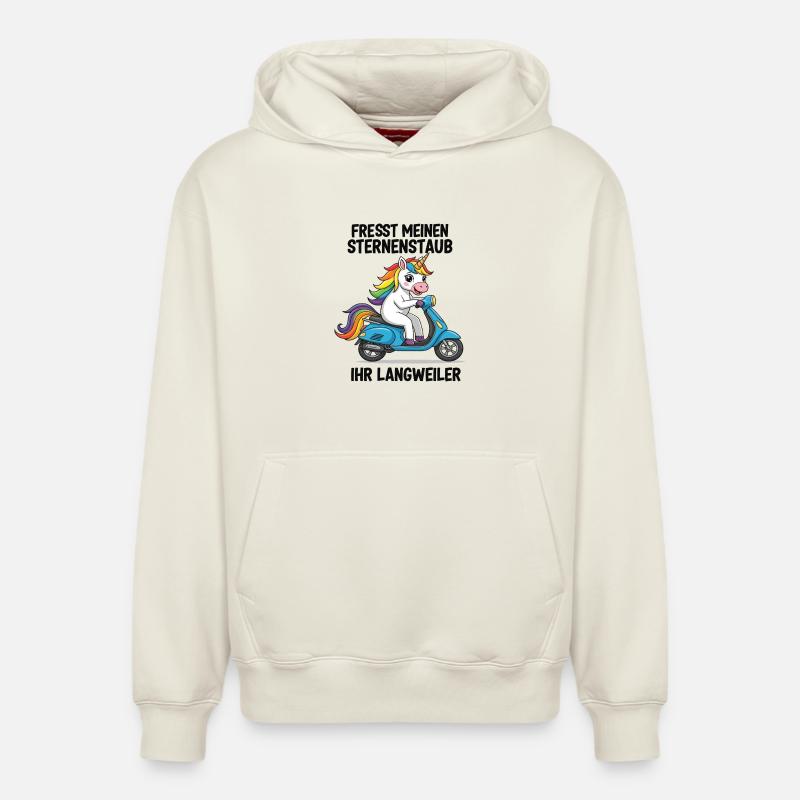 Roller-Einhorn - Relaxed Unisex Organic Hoodie – von SPREAD - Naturweiß