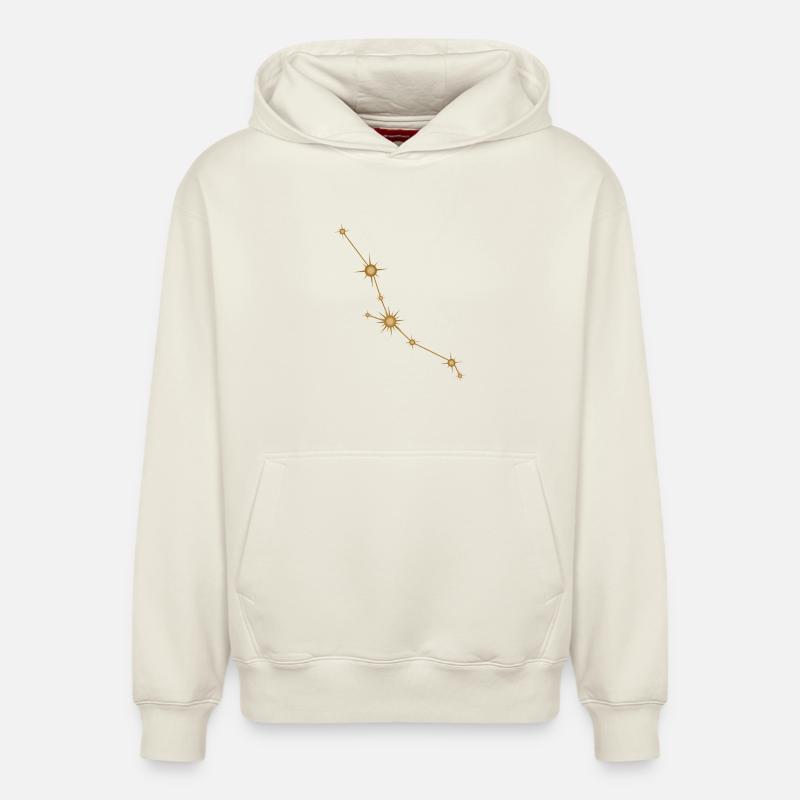 Sternbild Stier Sternzeichen Sternzeichen Golden - Relaxed Unisex Organic Hoodie – von SPREAD - Naturweiß