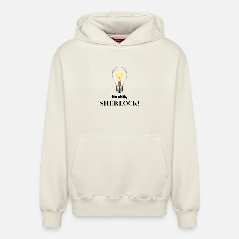 Pas de merde Sherlock ! - Sweat à capuche unisexe décontracté en coton biologique – de SPREAD - blanc cassé