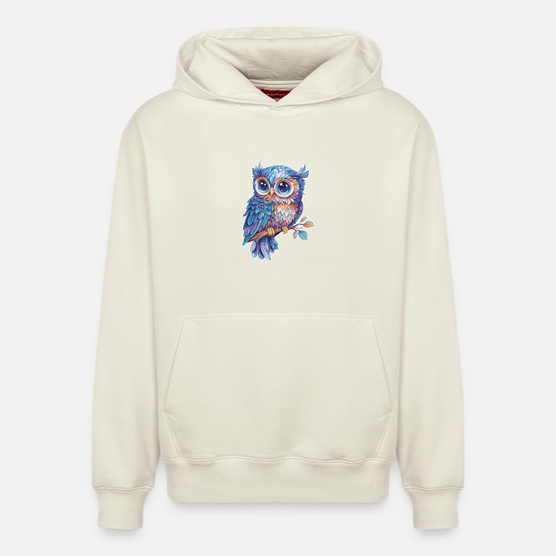 Eule - Relaxed Unisex Organic Hoodie – von SPREAD - Naturweiß