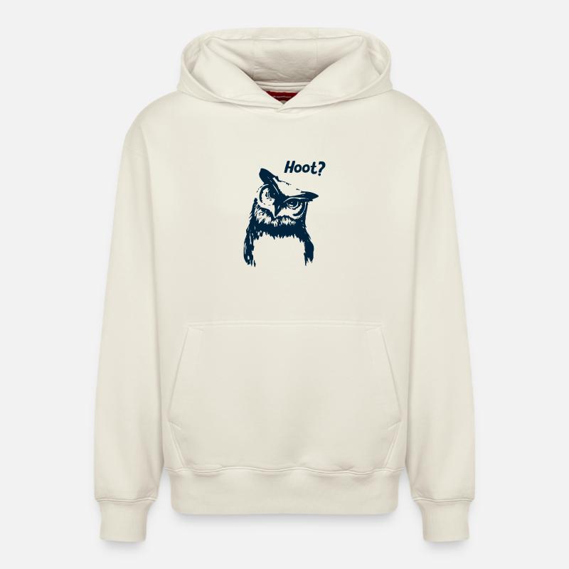 Hoot Eule - Relaxed Unisex Organic Hoodie – von SPREAD - Naturweiß