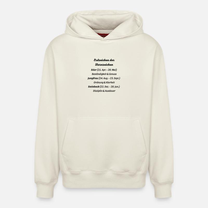 Erdzeichen_der_Sternzeichen - Relaxed Unisex Organic Hoodie – von SPREAD - Naturweiß