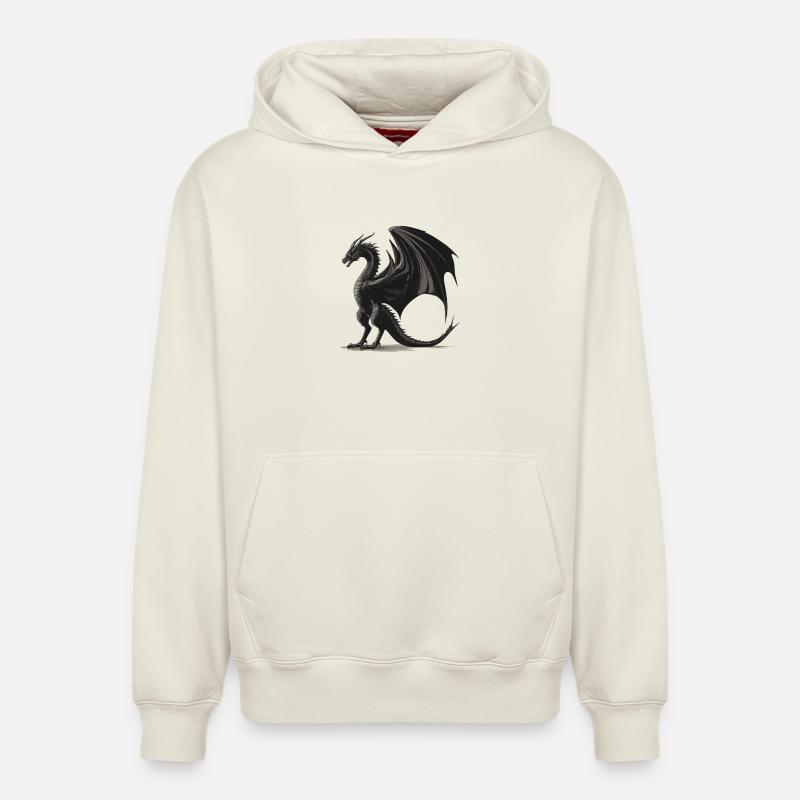 Dragon Dragon - Sweat à capuche unisexe décontracté en coton biologique – de SPREAD - blanc cassé